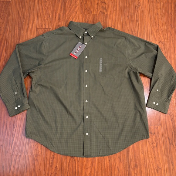 Roundtree & Yorke Other - NWT Roundtree & York Travel Smart Green Plaid Button Down LS Shirt Mens 2XB